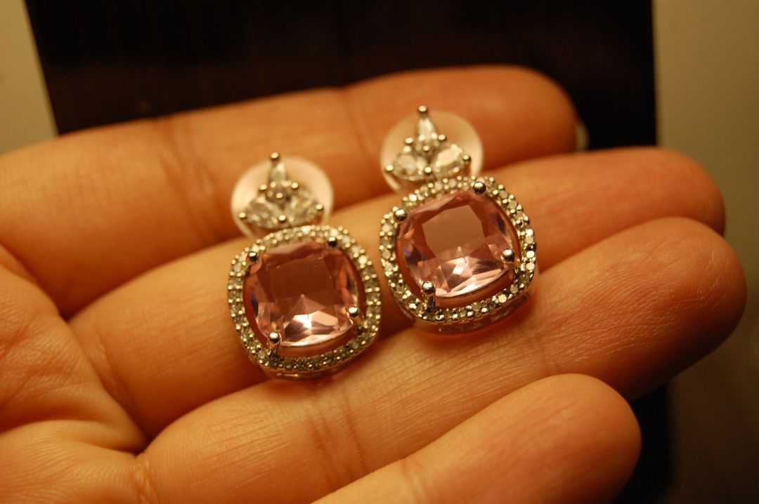 ELEGANT ZIRCON & PINK EARRINGS