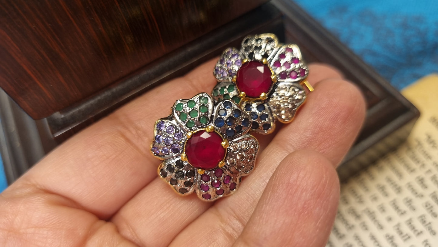 MULTI FLORAL EARRINGS