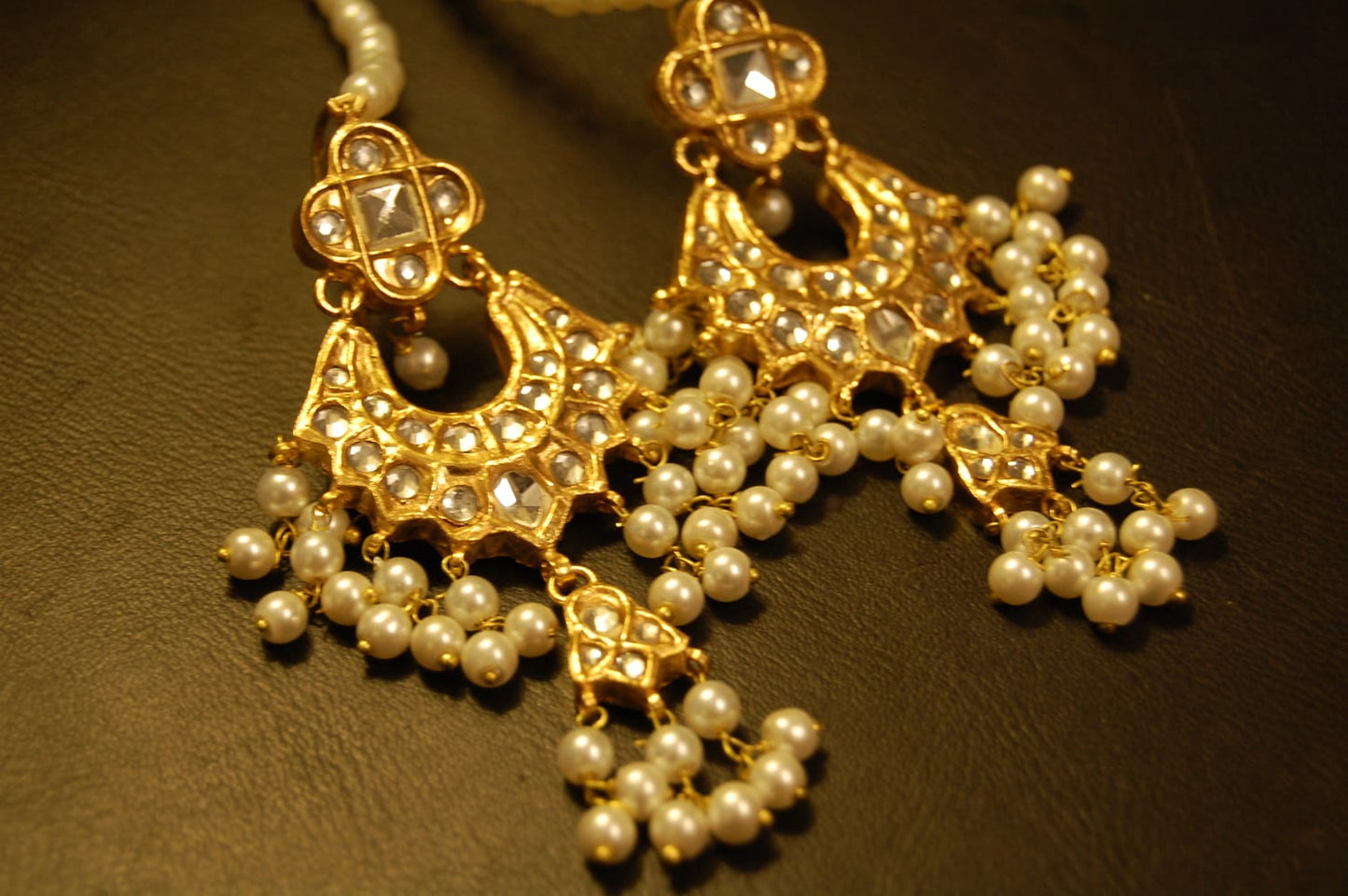 KUNDAN EARRINGS WITH PEARLS