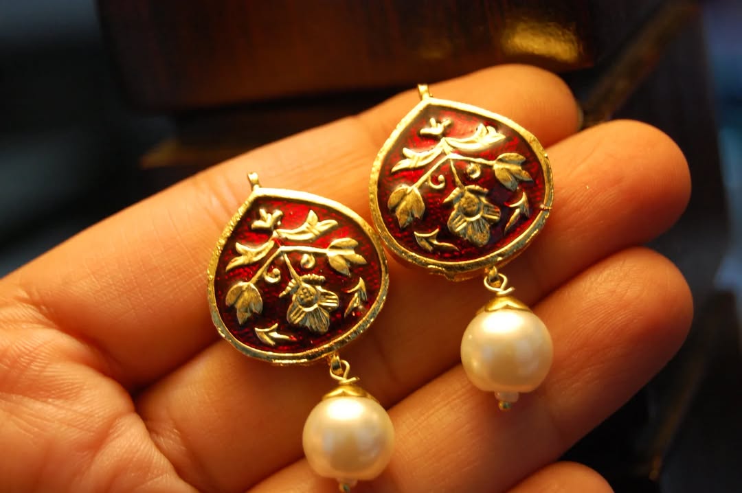 RED MEENA EARRINGS