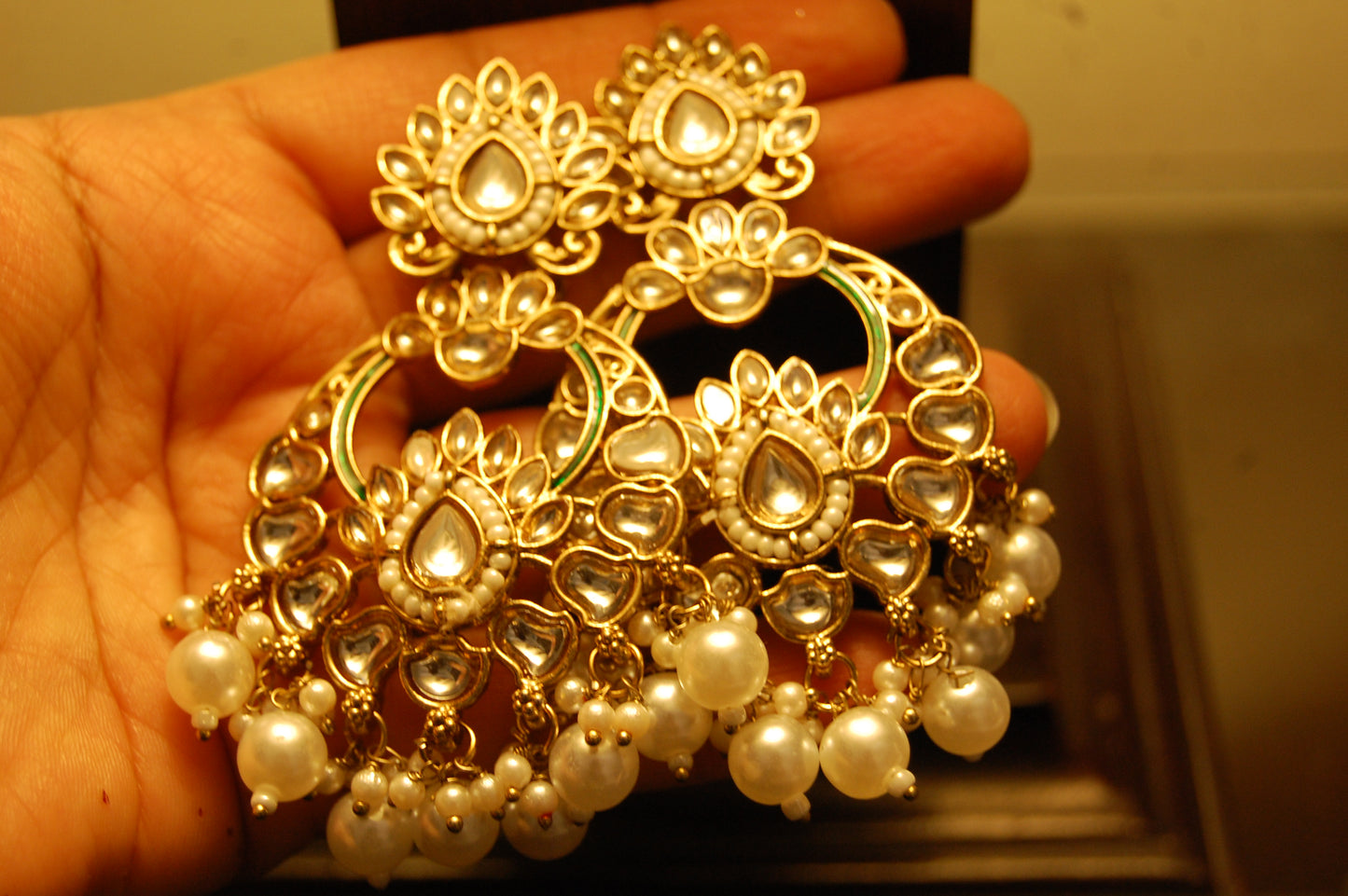 KUNDAN CHAAND BALAS WITH PEARLS
