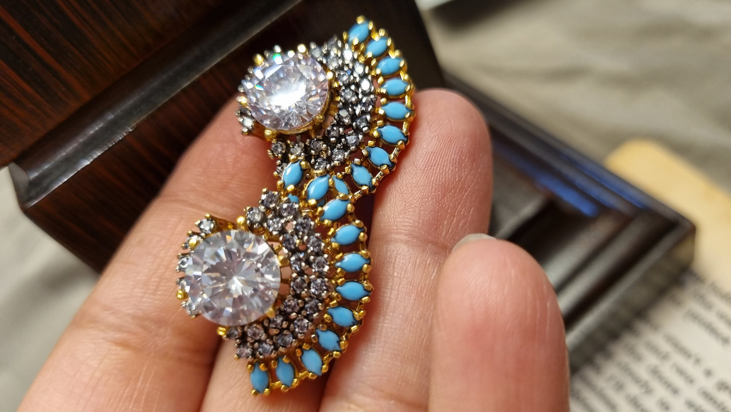 FEROZA & ZIRCON EARRINGS