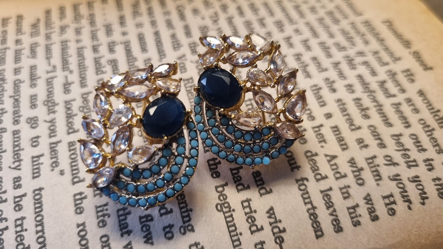 (Copy) ELEGANT FEROZA & BLUE EARRINGS