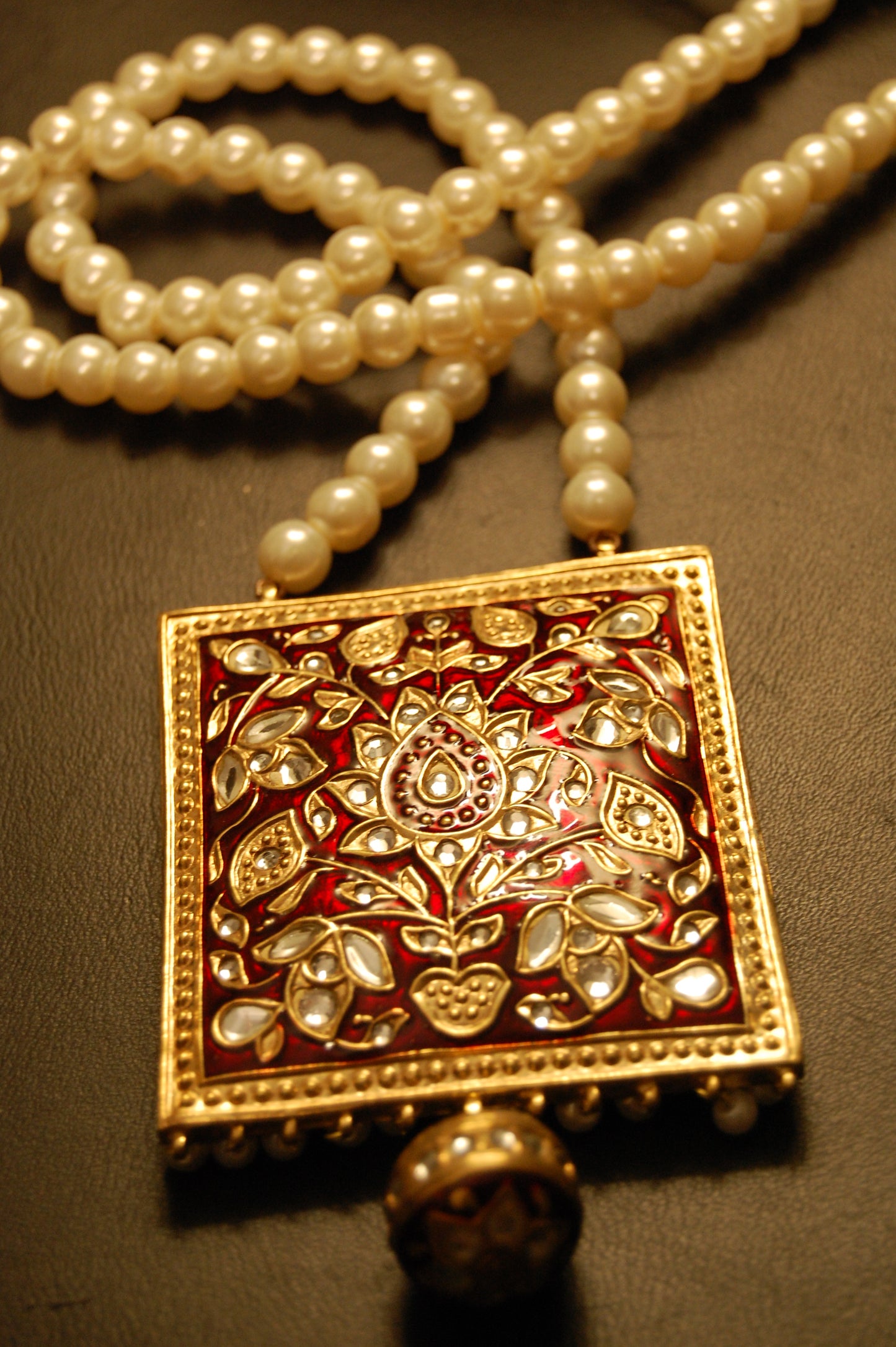 KUNDAN & RED MEENA MALA SET