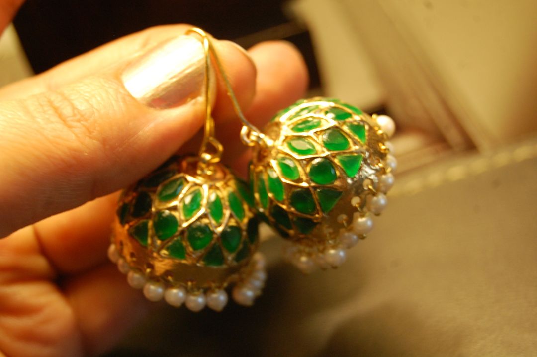 GREEN JHUMKAS