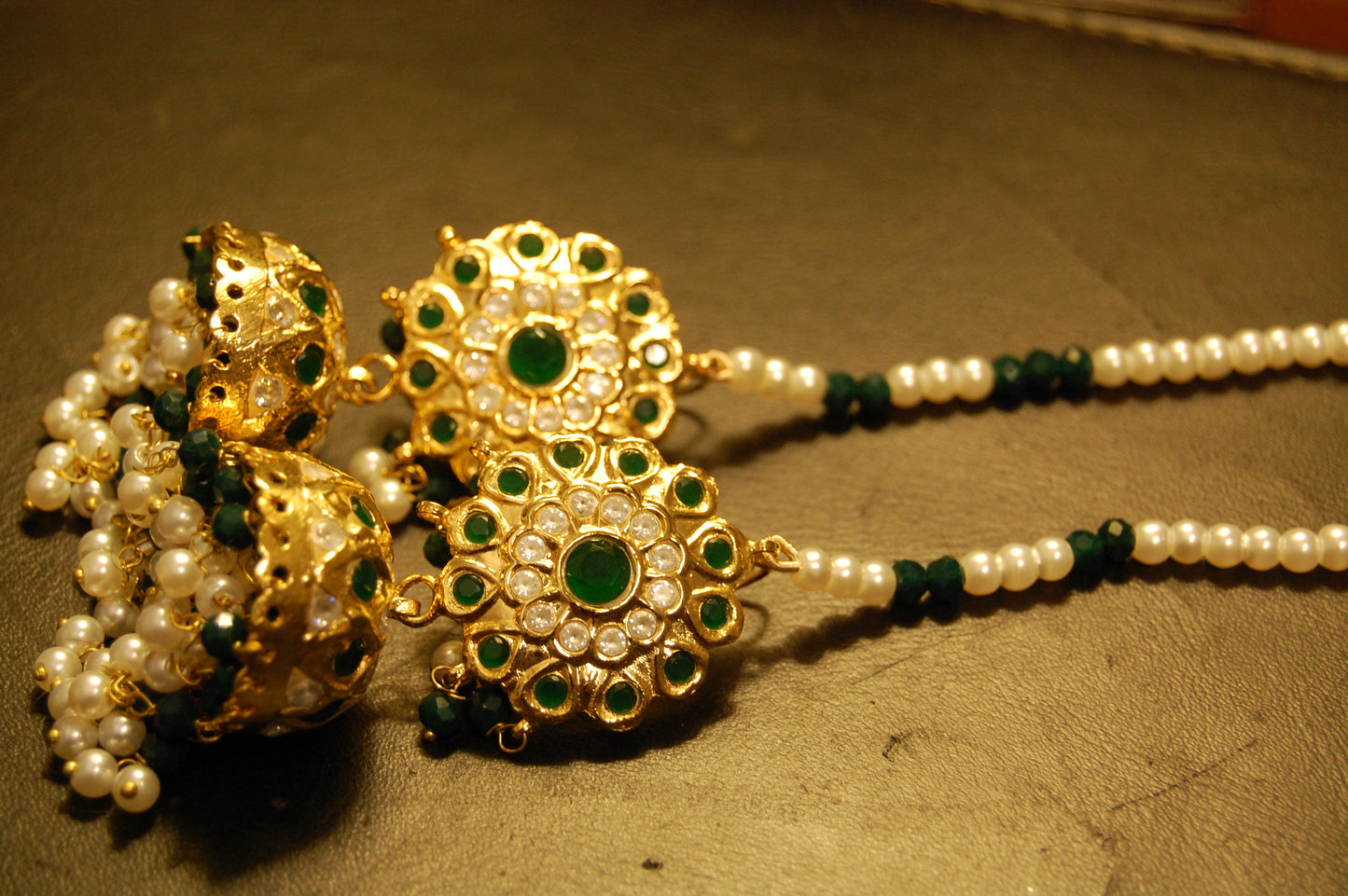 TRADITIONAL GREEN & KUNDAN JHUMKAS