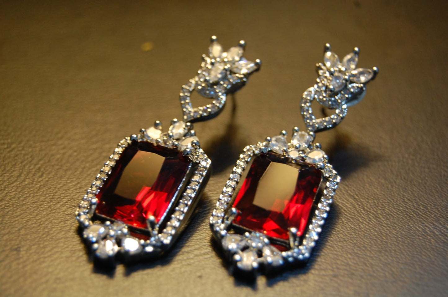 RED ZIRCON EARRINGS