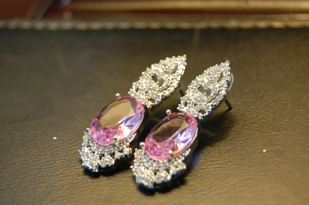 PINK ZIRCON EARRINGS