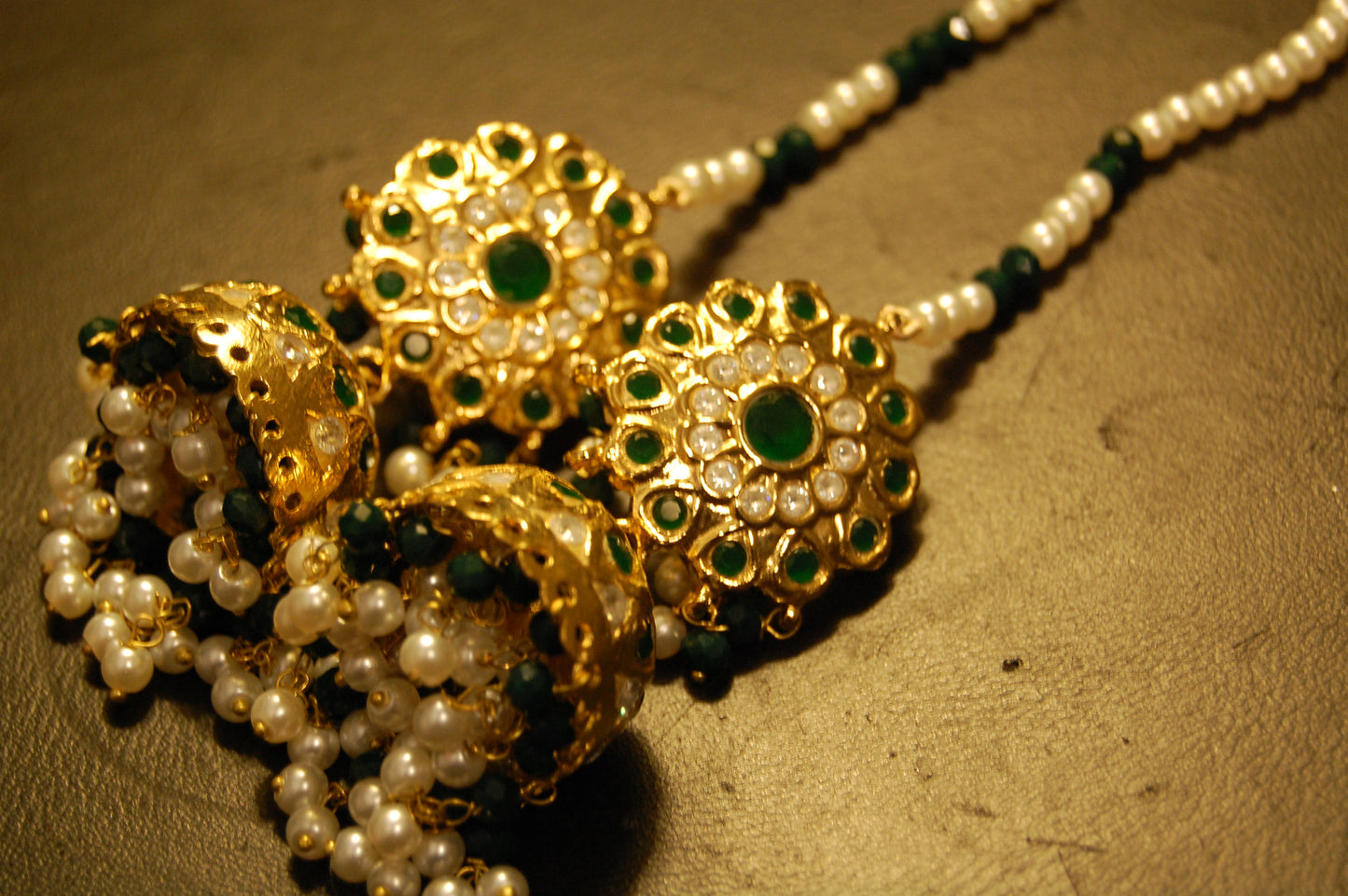 TRADITIONAL GREEN & KUNDAN JHUMKAS