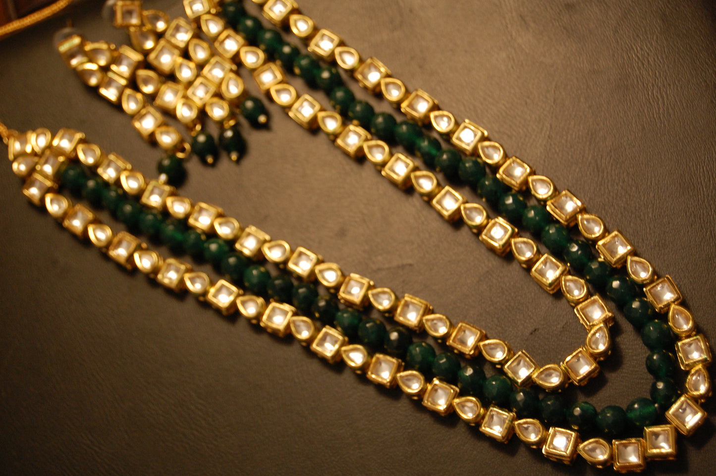 KUNDAN & GREEN MALA SET
