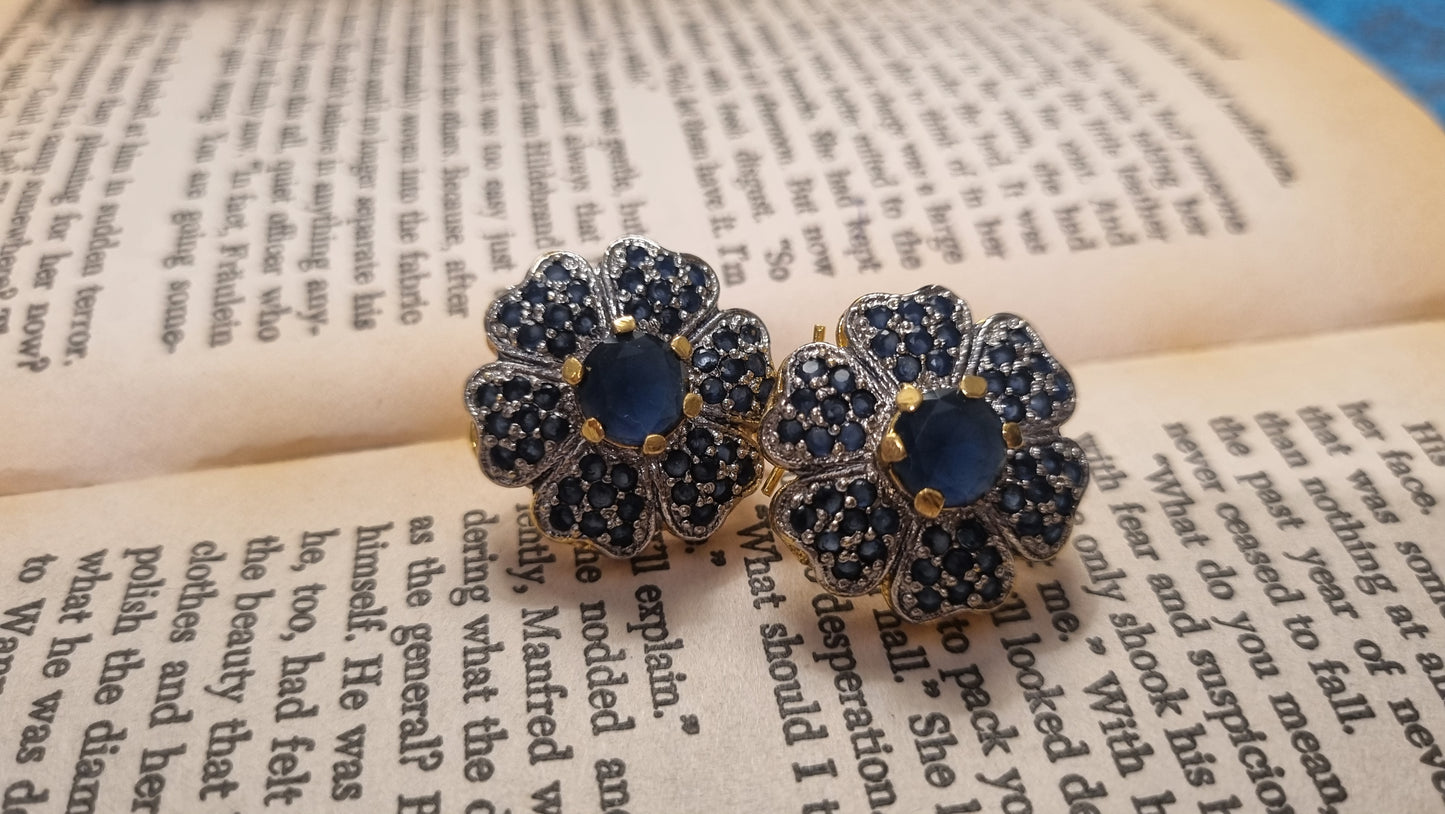 BLUE FLORAL EARRINGS