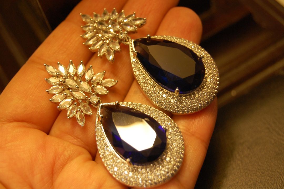 SAPPHIRE BLUE ZIRCON EARRINGS