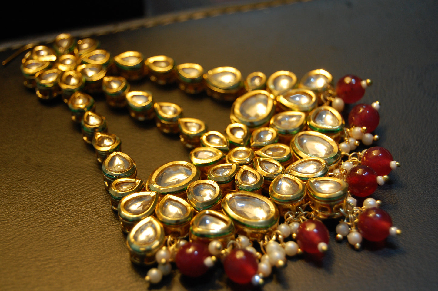 GORGEOUS RED & KUNDAN JHOOMAR