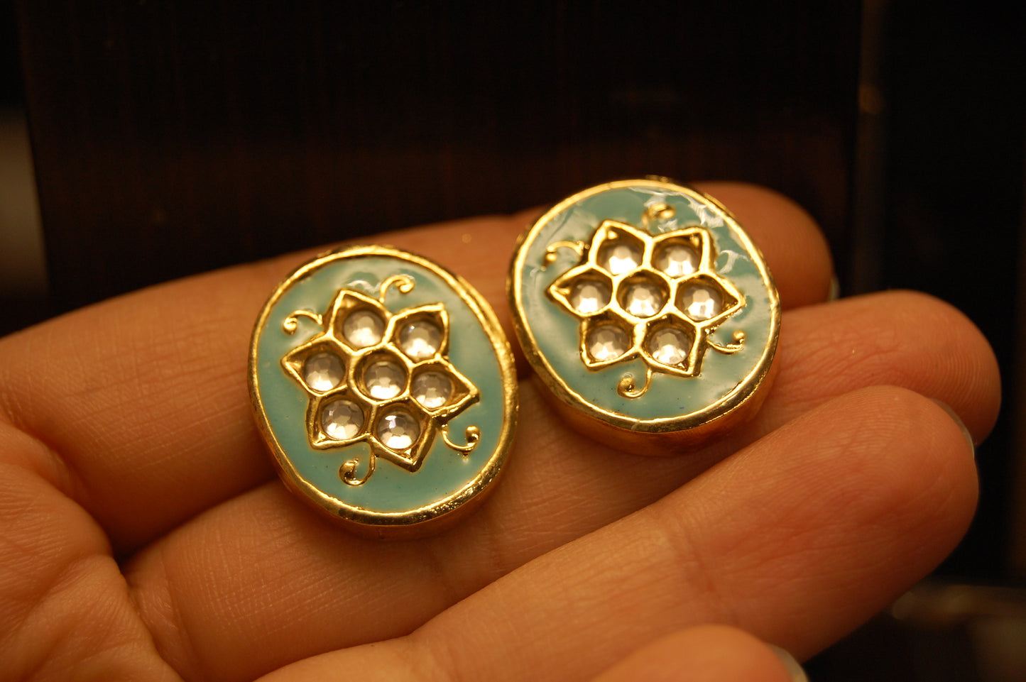 FEROZA MEENA & KUNDAN EARRINGS