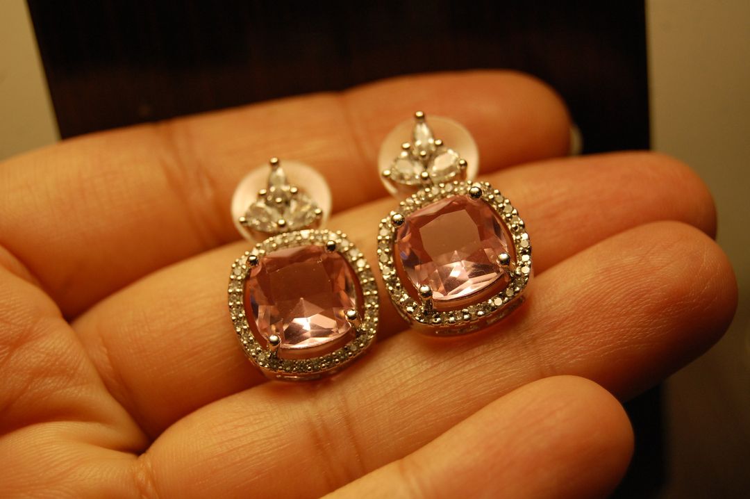 ELEGANT ZIRCON & PINK EARRINGS