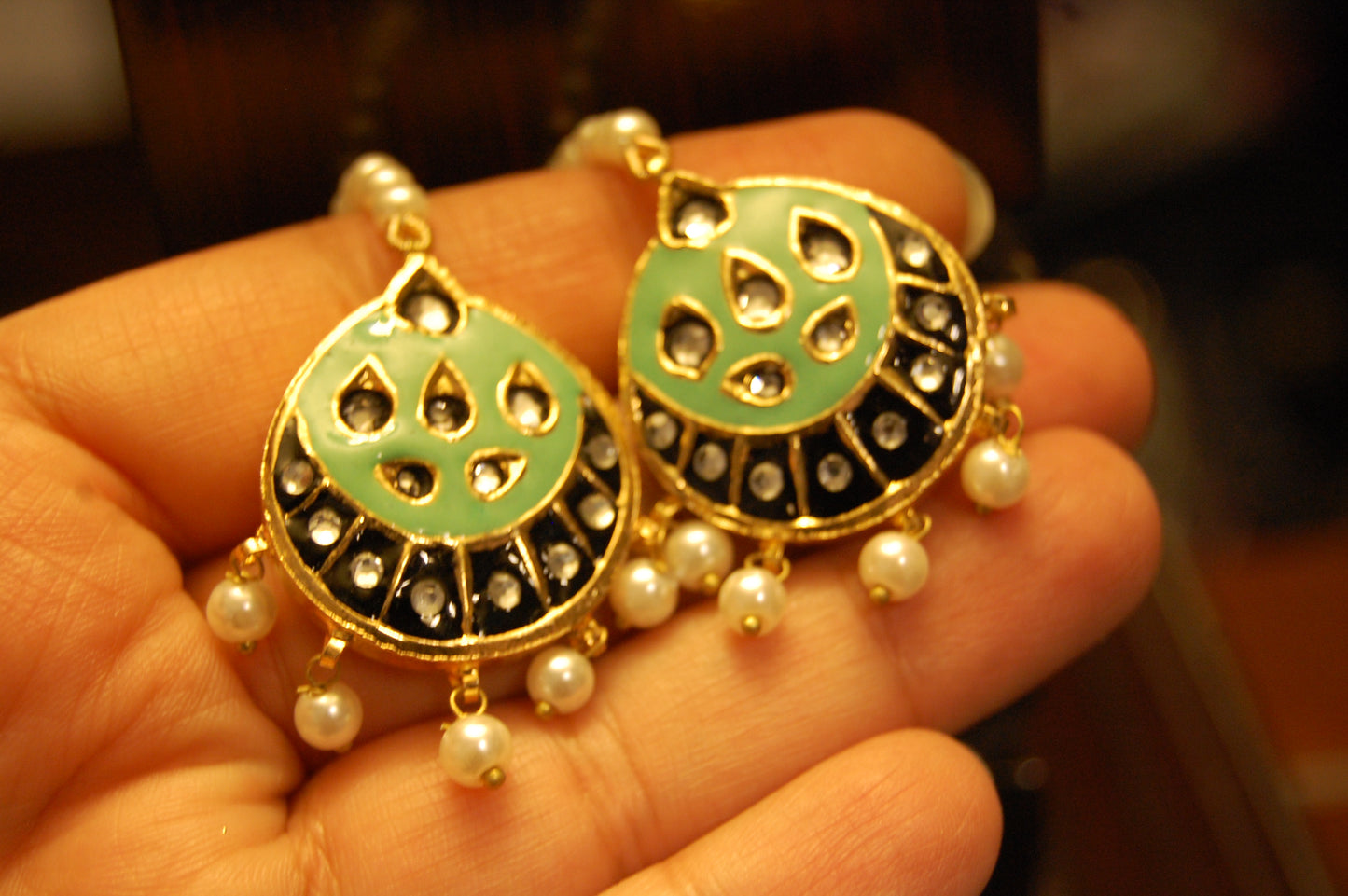 FEROZY MEENA & KUNDAN EARRINGS