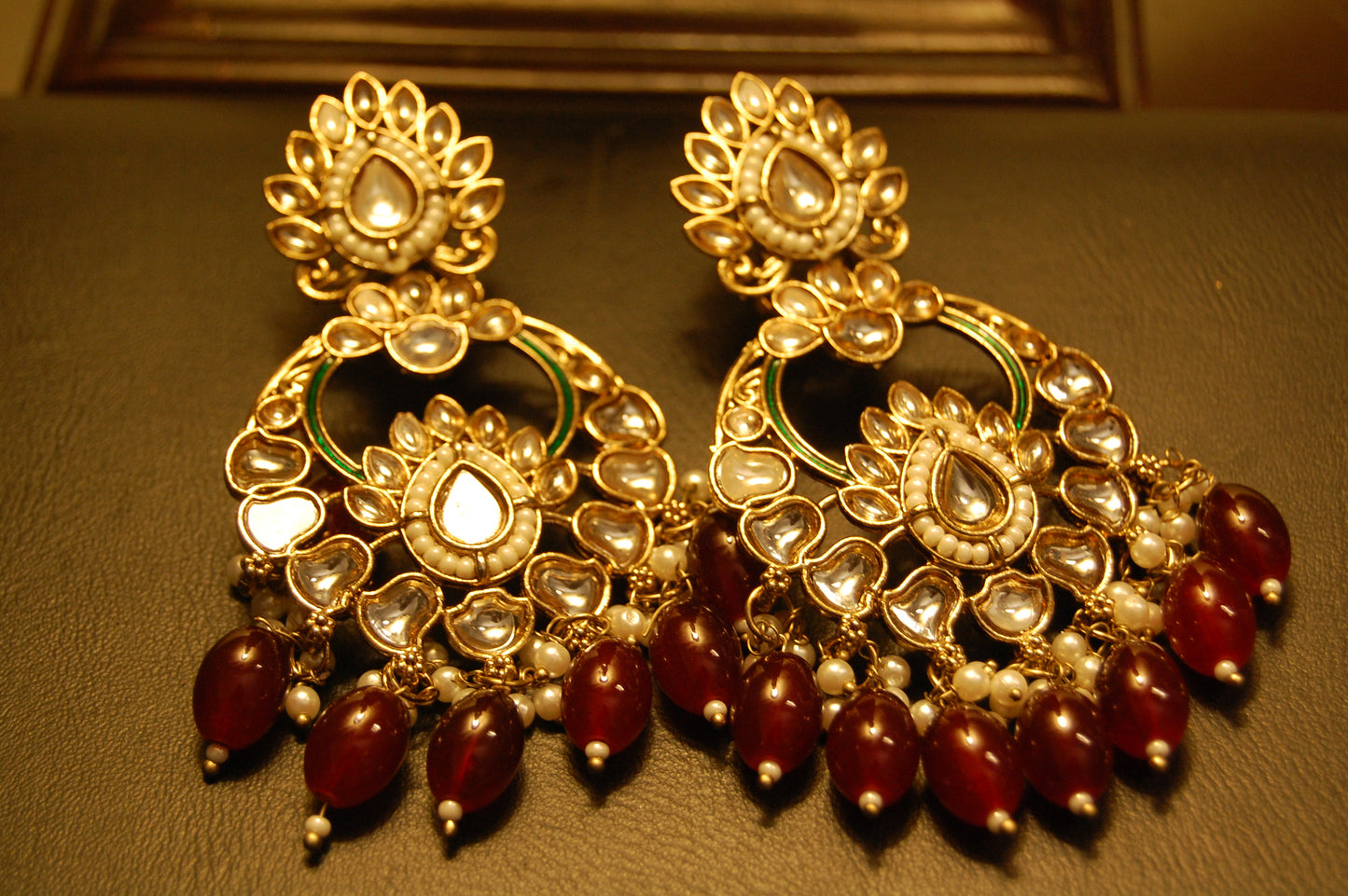 KUNDAN CHAAND BALAS WITH RED STONES