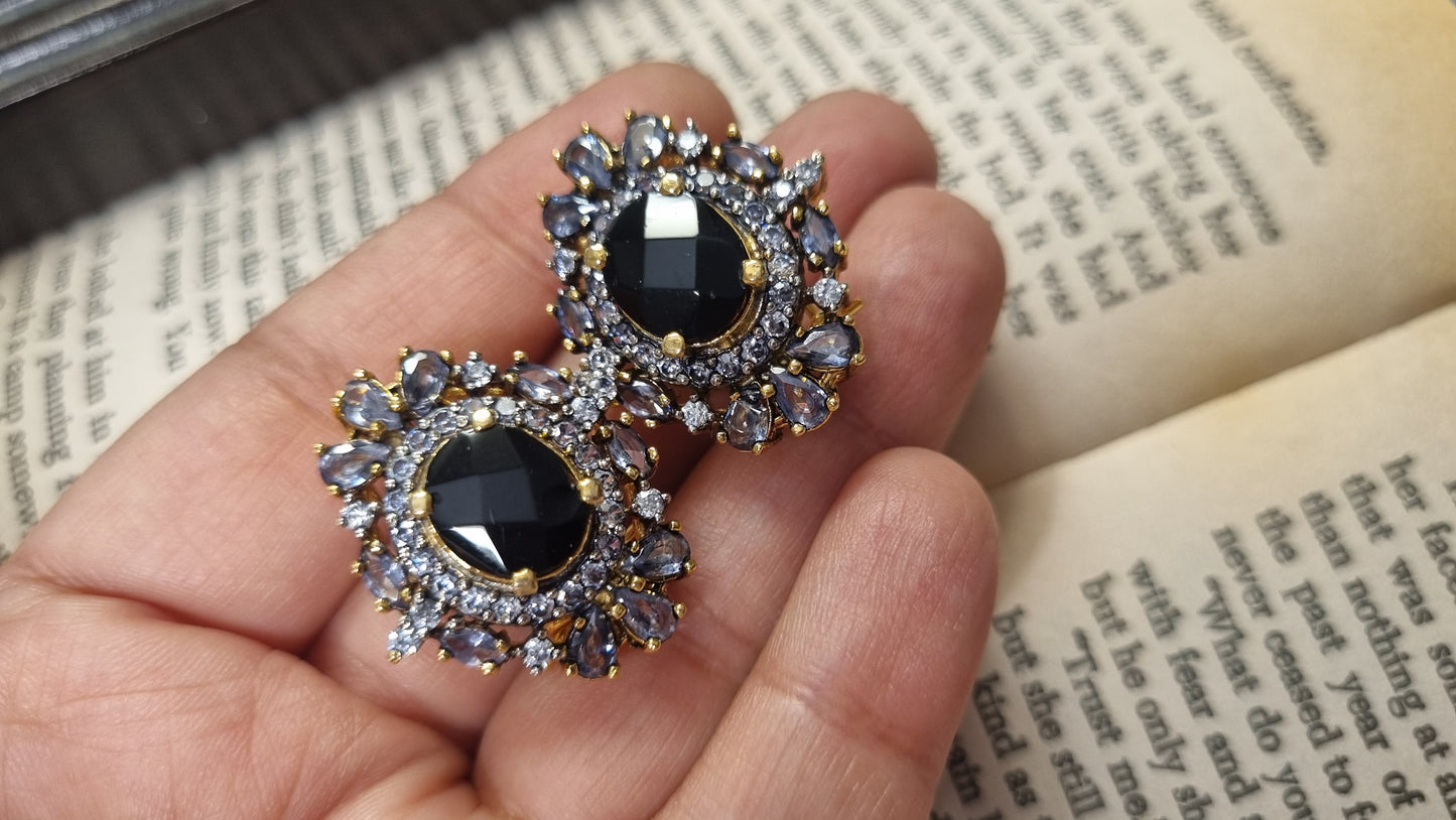 BLACK GREY EARRINGS
