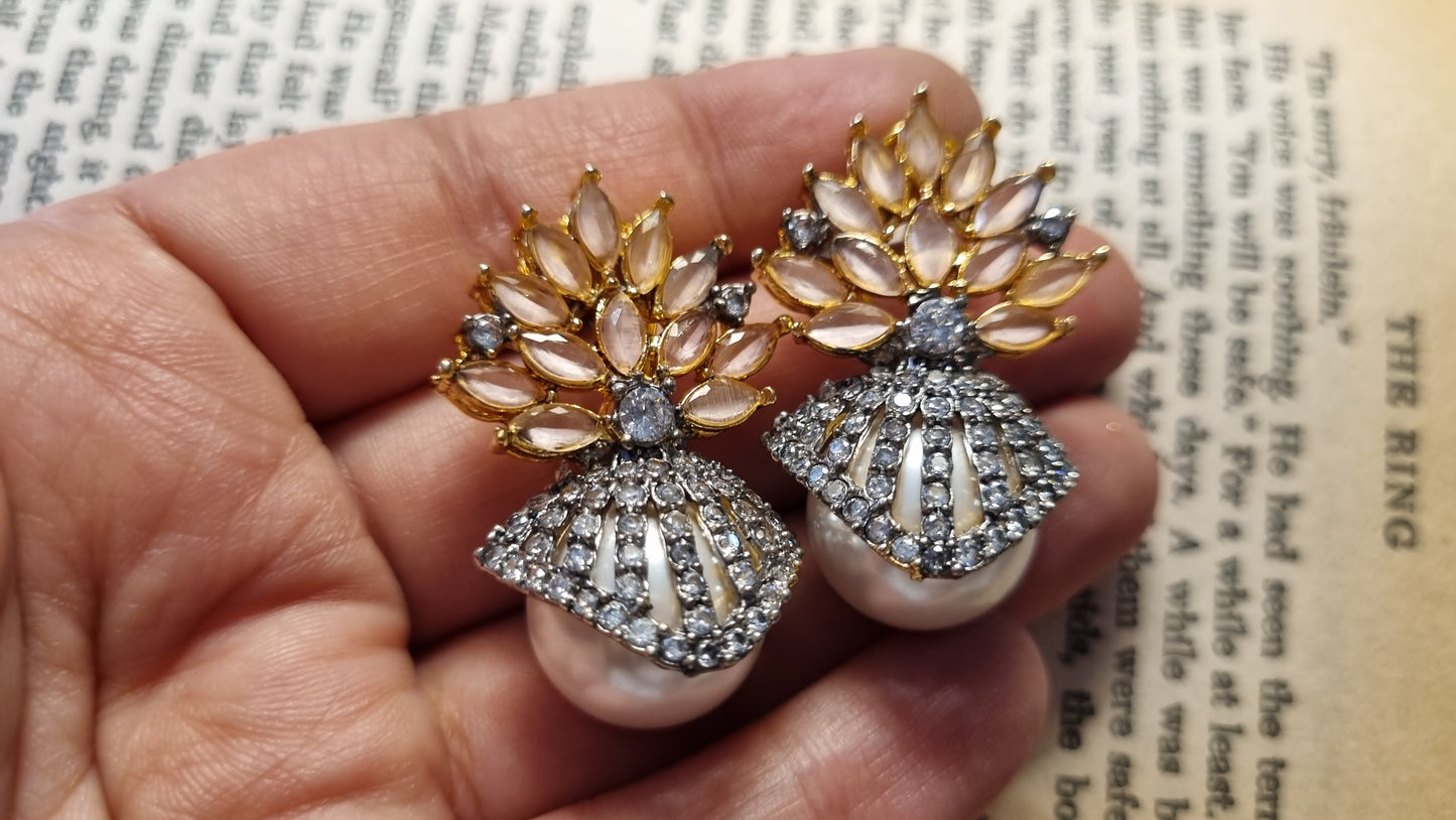 PINK & PEARL EARRINGS