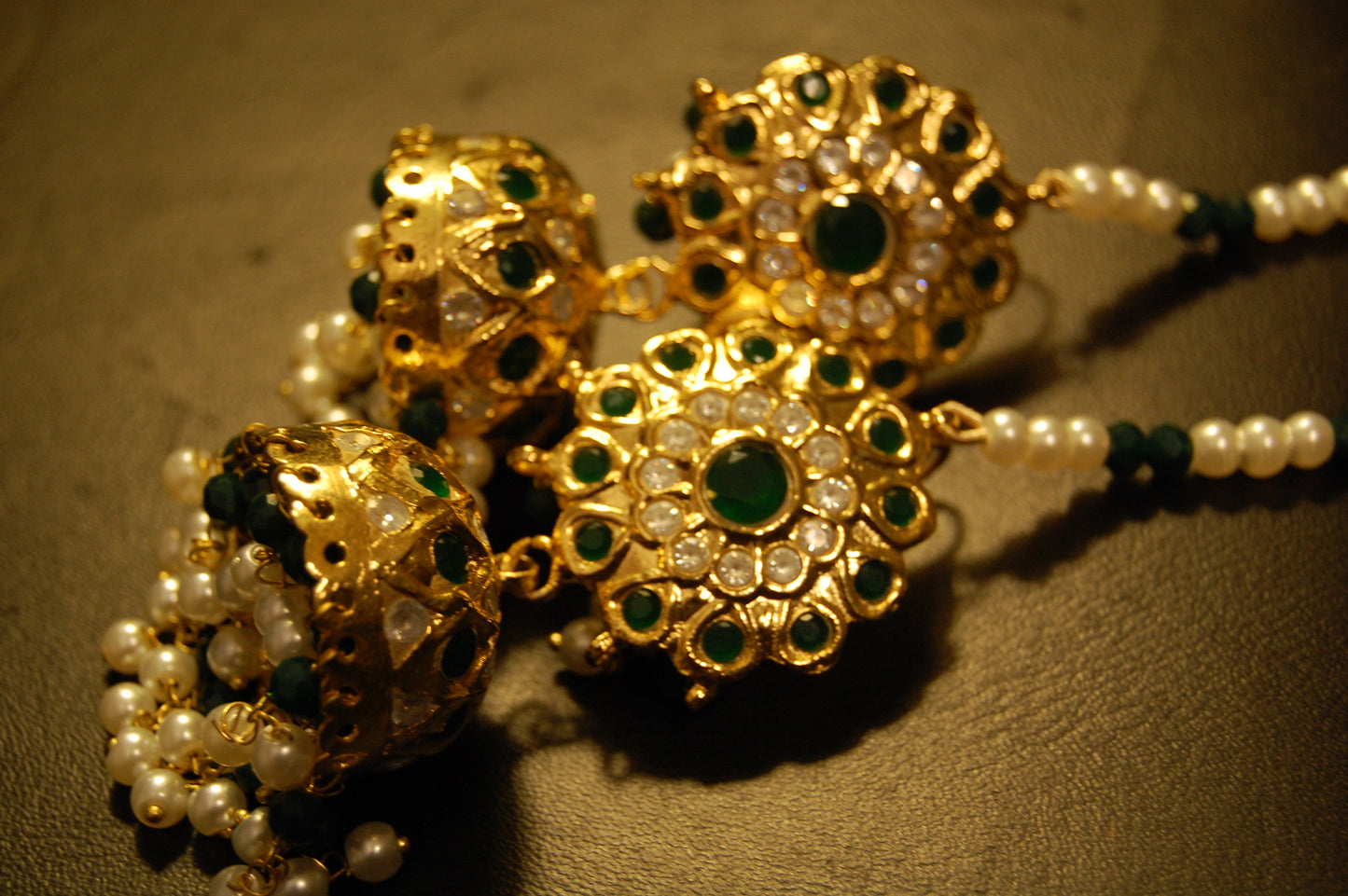 TRADITIONAL GREEN & KUNDAN JHUMKAS