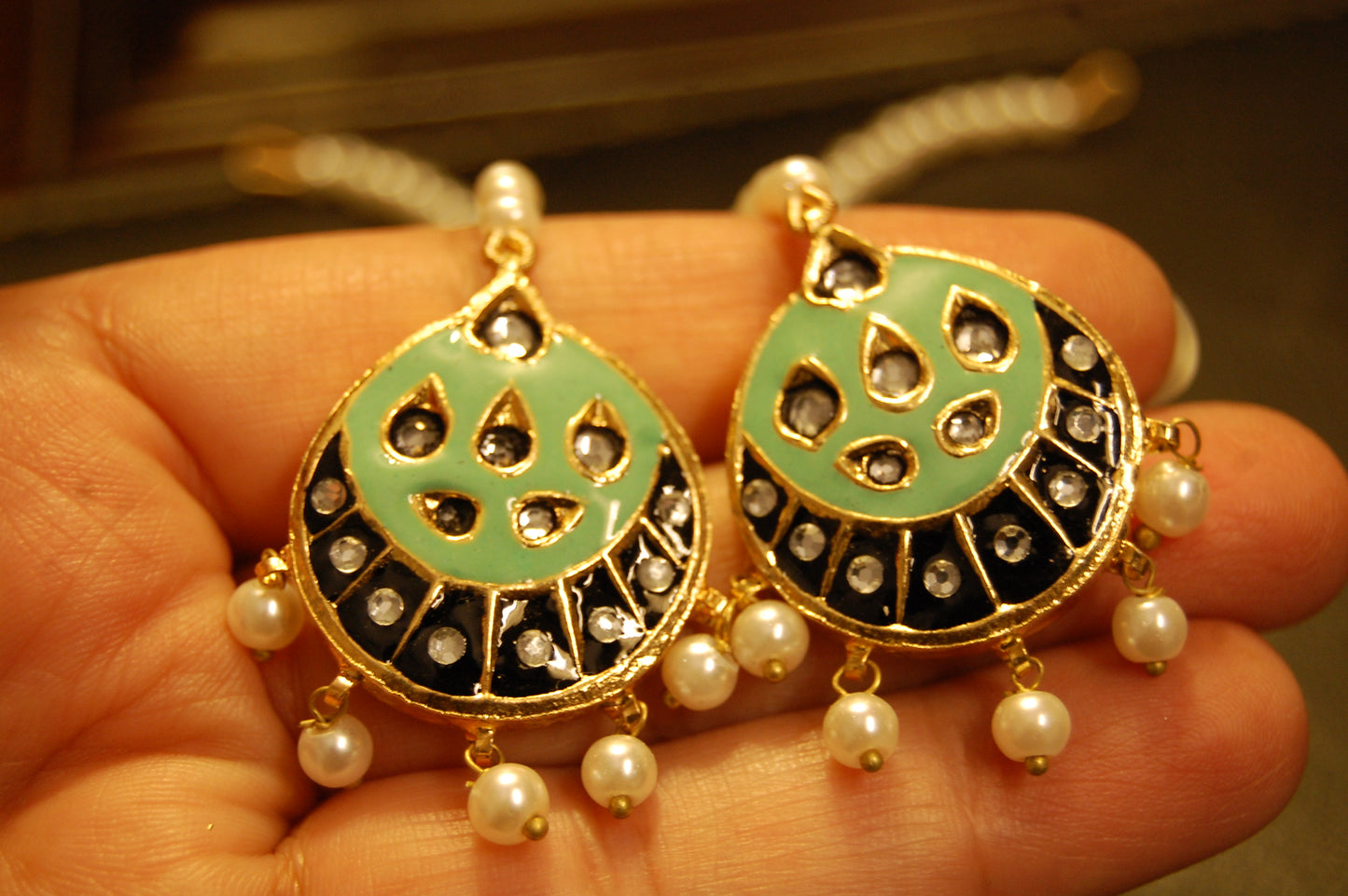 FEROZY MEENA & KUNDAN EARRINGS
