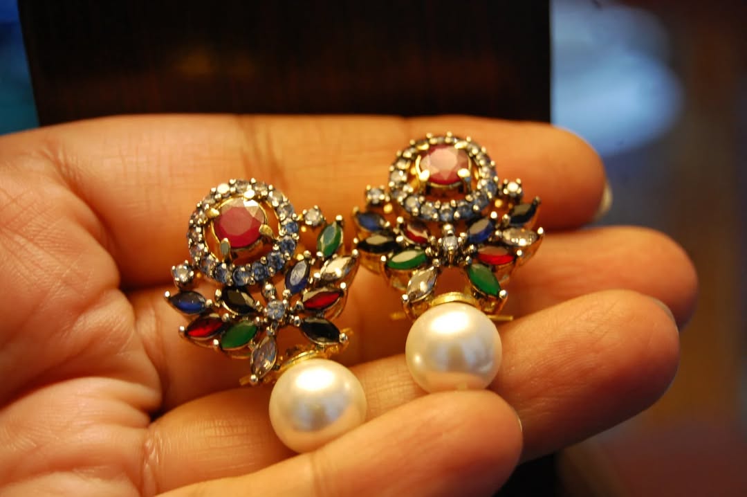 MULTI, PEARL & ZIRCON EARRINGS