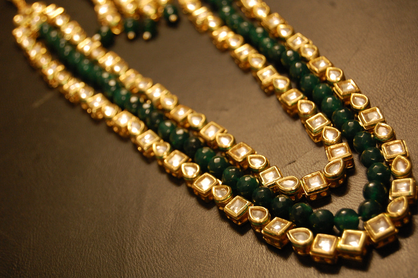 KUNDAN & GREEN MALA SET