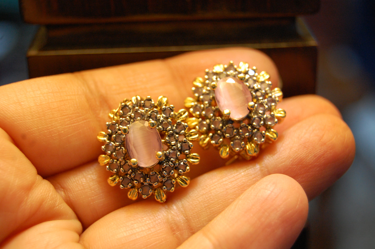 PINK ZIRCON EARRINGS