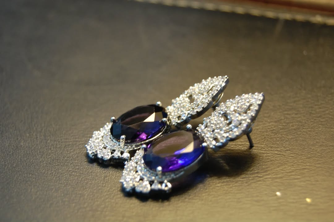 PURPLE ZIRCON EARRINGS