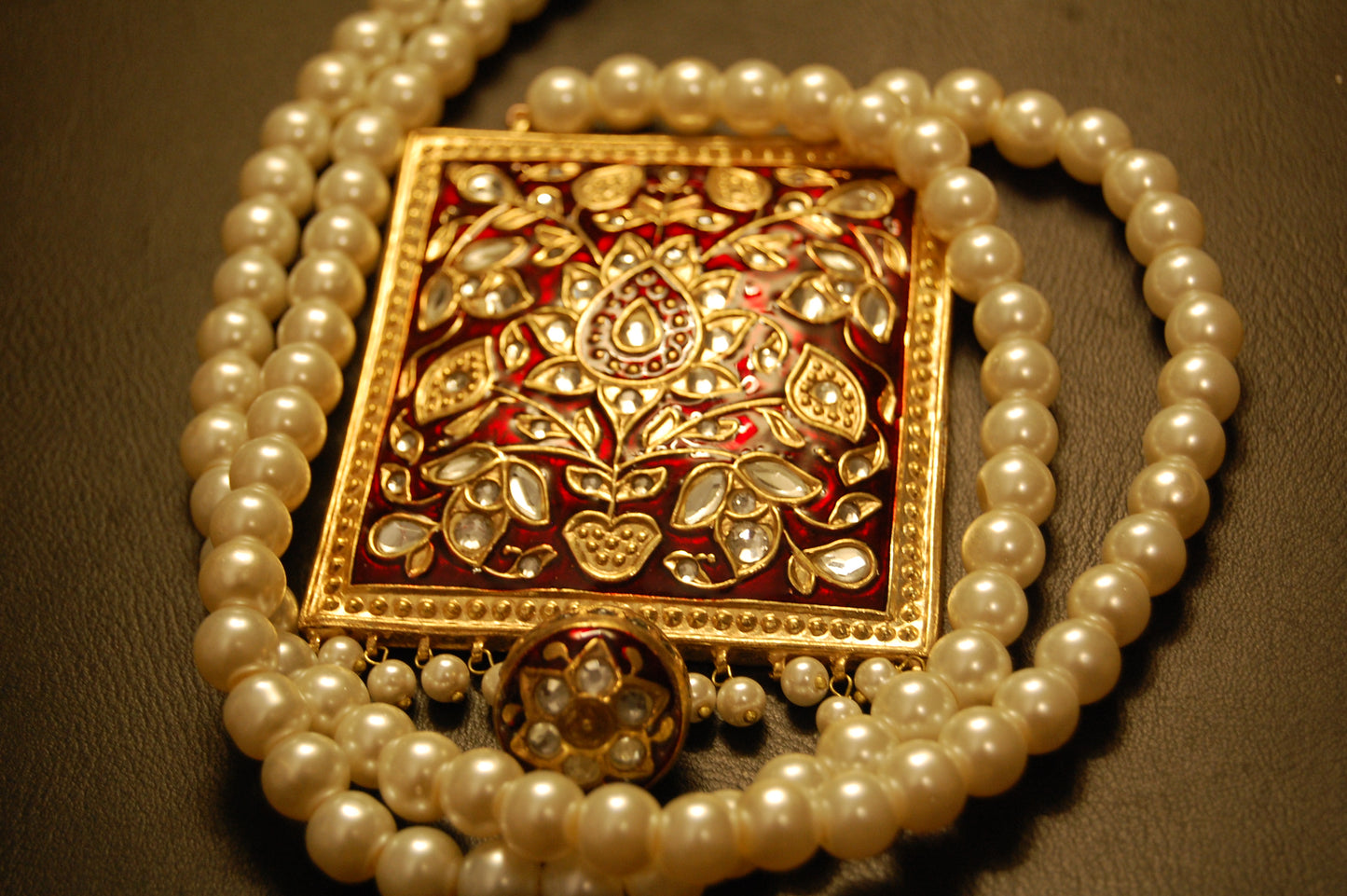 KUNDAN & RED MEENA MALA SET