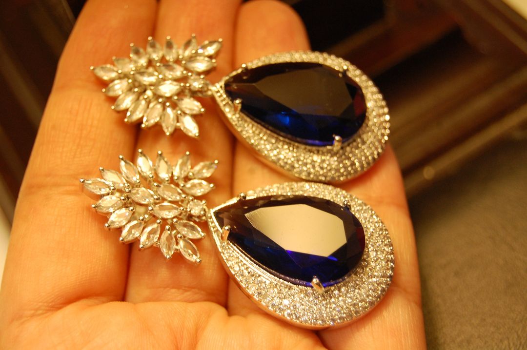 SAPPHIRE BLUE ZIRCON EARRINGS