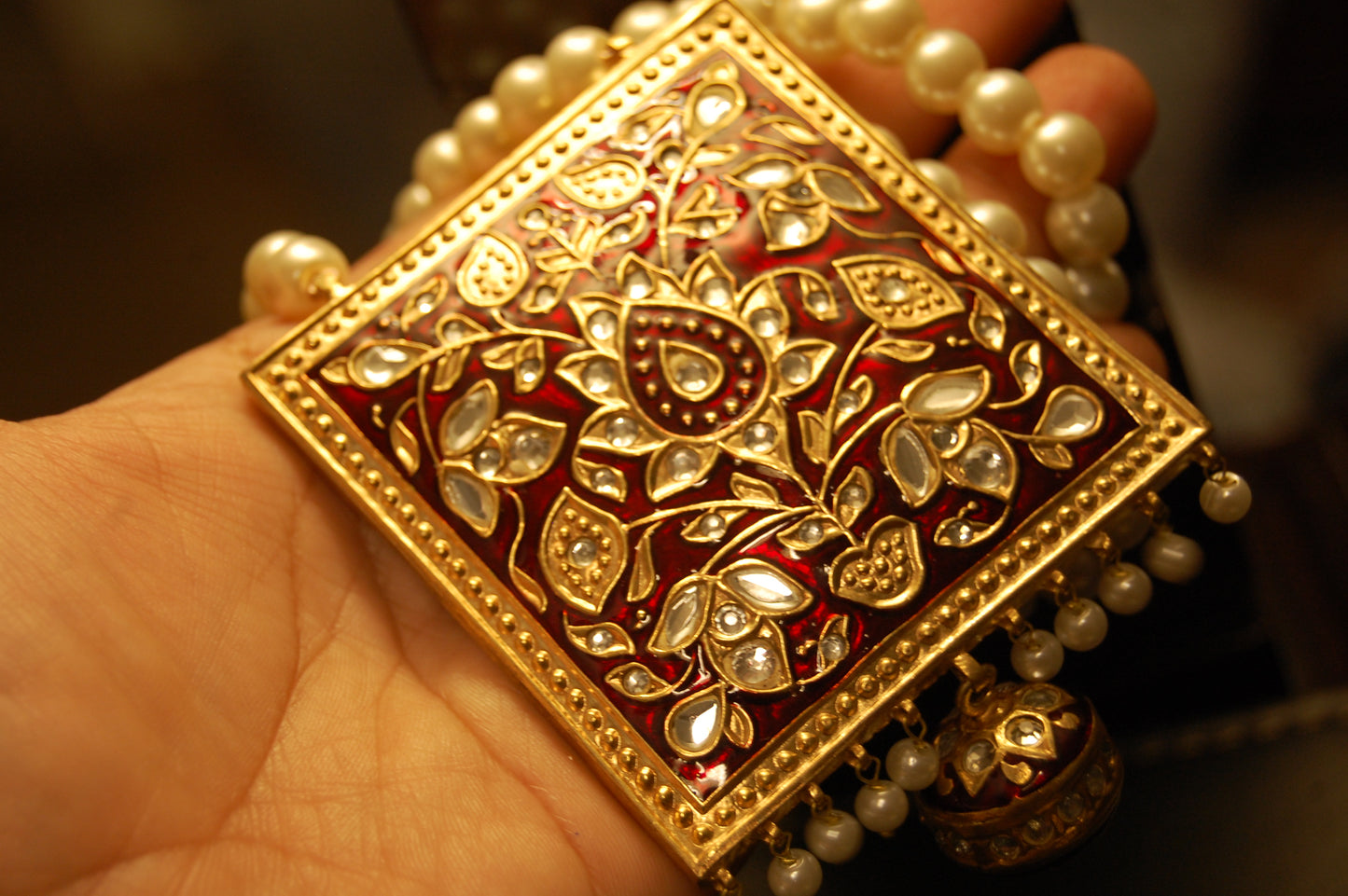 KUNDAN & RED MEENA MALA SET