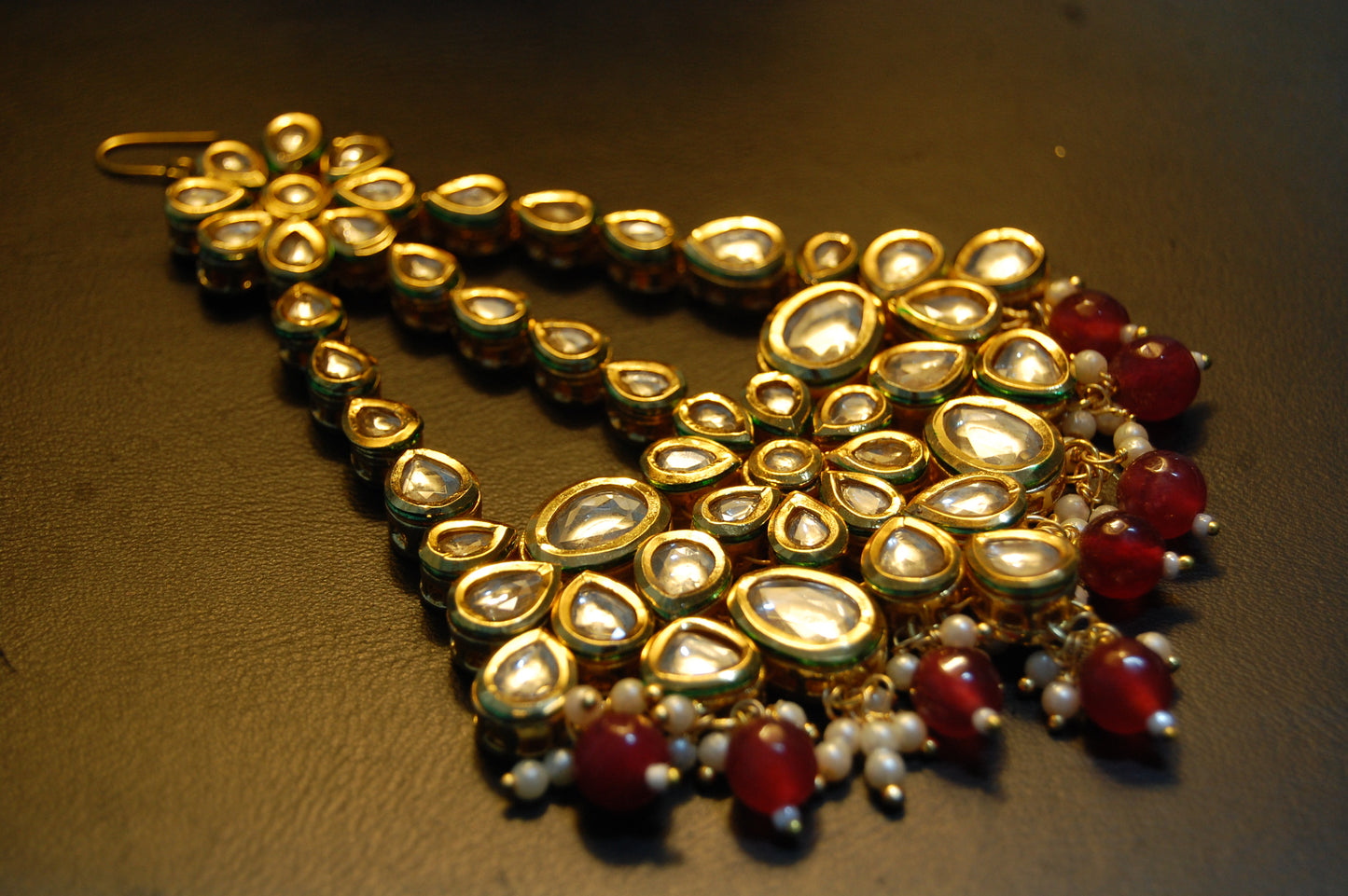 GORGEOUS RED & KUNDAN JHOOMAR