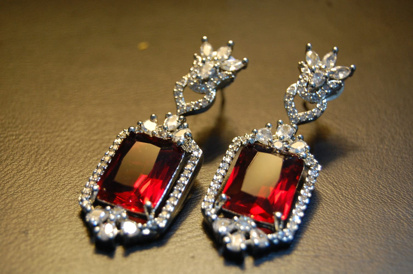 RED ZIRCON EARRINGS