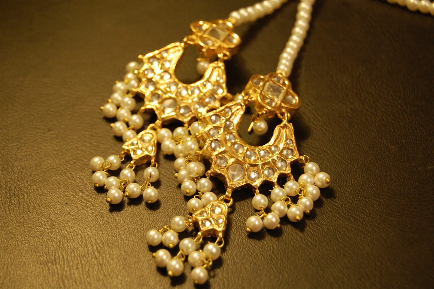 KUNDAN EARRINGS WITH PEARLS