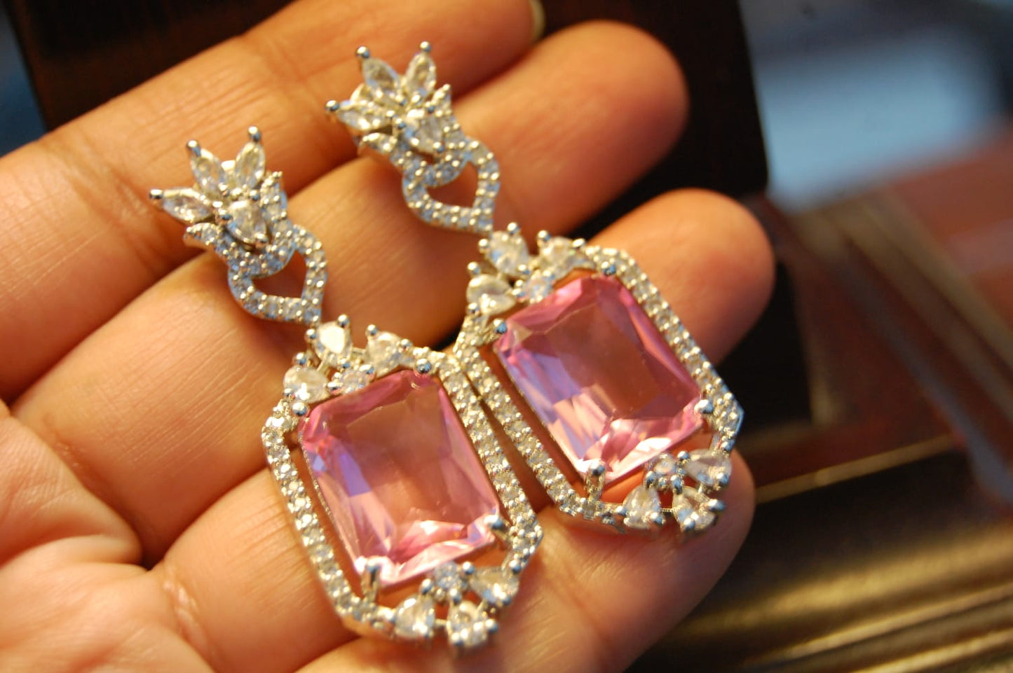 PINK ZIRCON EARRINGS