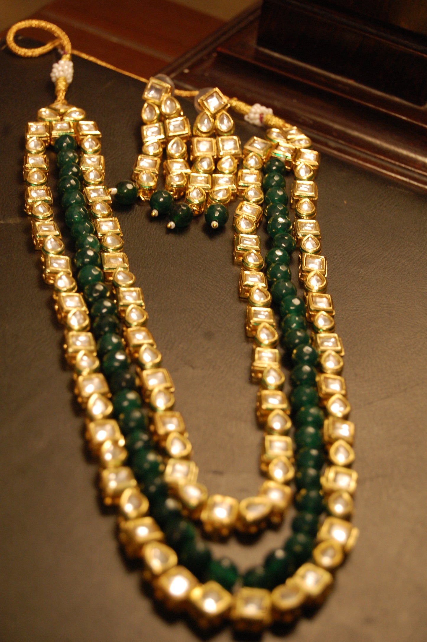 KUNDAN & GREEN MALA SET