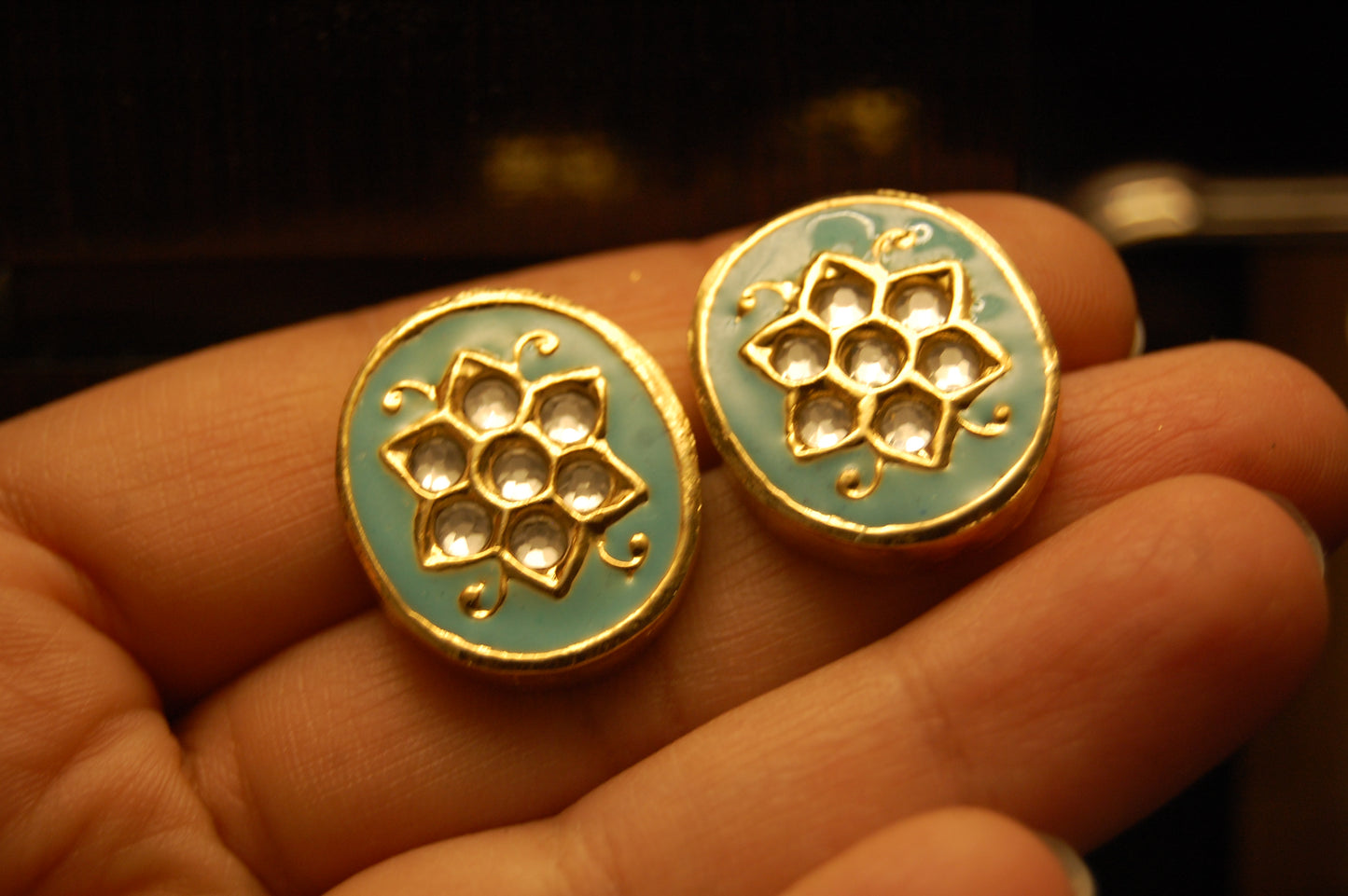 FEROZA MEENA & KUNDAN EARRINGS