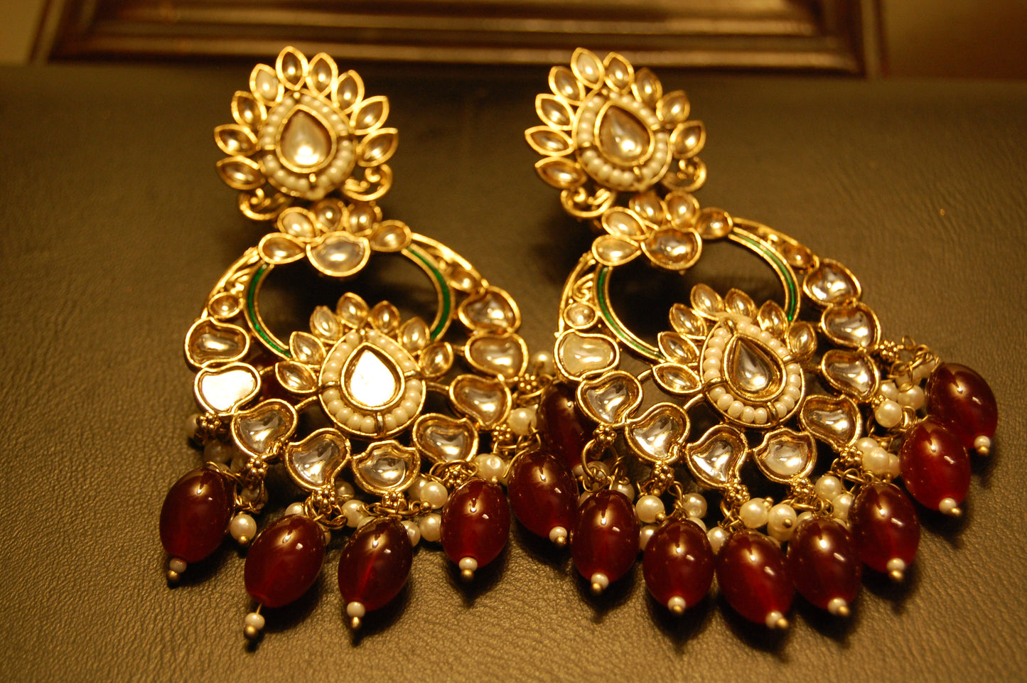 KUNDAN CHAAND BALAS WITH RED STONES
