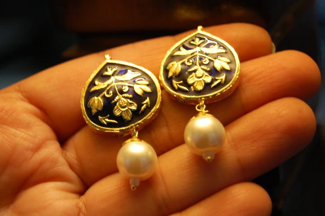 BLUE MEENA EARRINGS