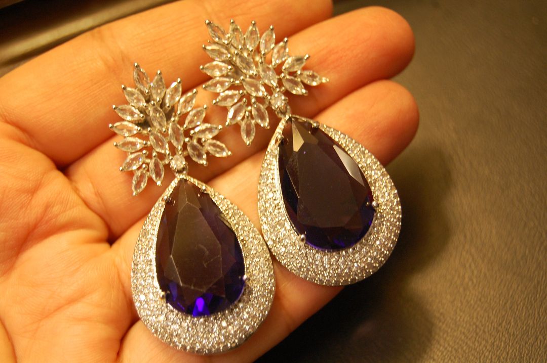 PURPLE AMETHYST ZIRCON EARRINGS