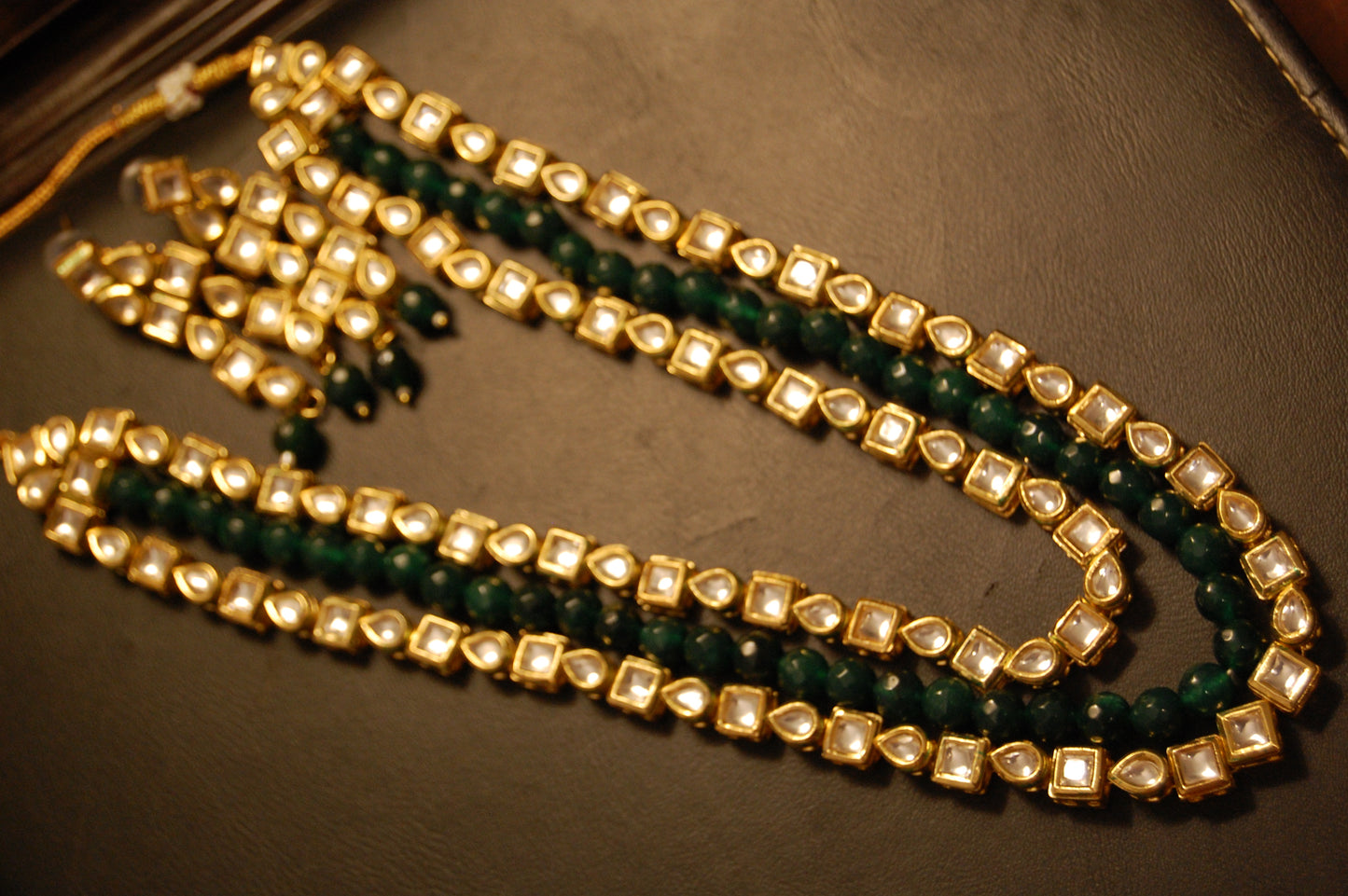 KUNDAN & GREEN MALA SET