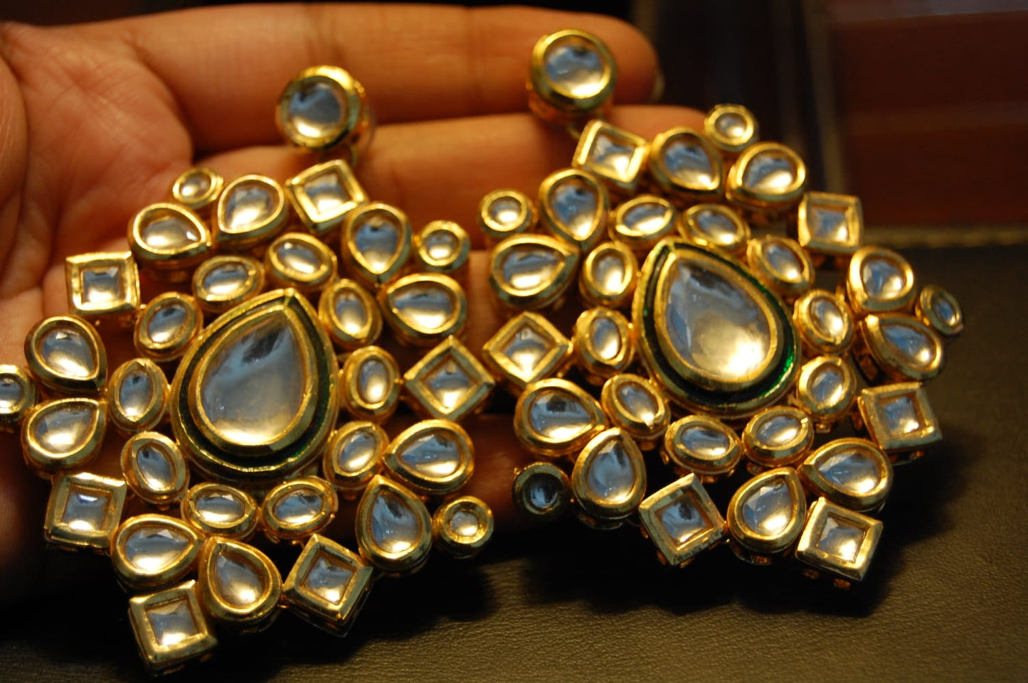 INDIAN POLKI KUNDAN EARRINGS