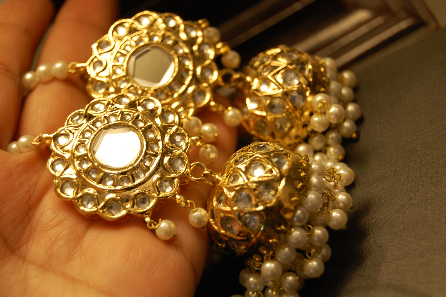 TRADITIONAL GREEN & KUNDAN JHUMKAS