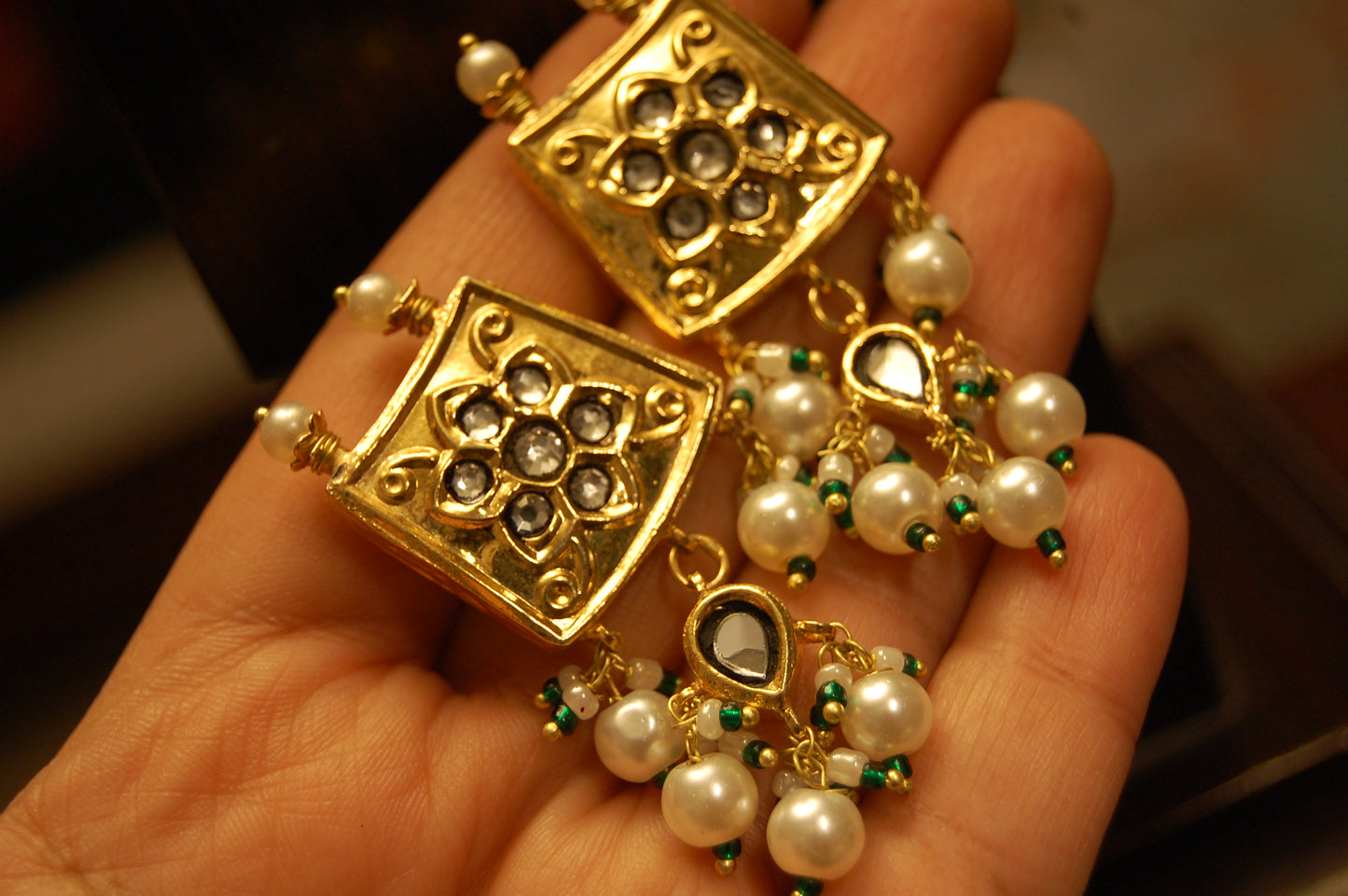 KUNDAN & PEARL EARRINGS