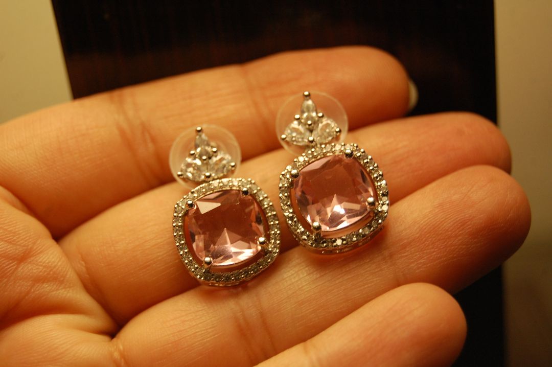 ELEGANT ZIRCON & PINK EARRINGS