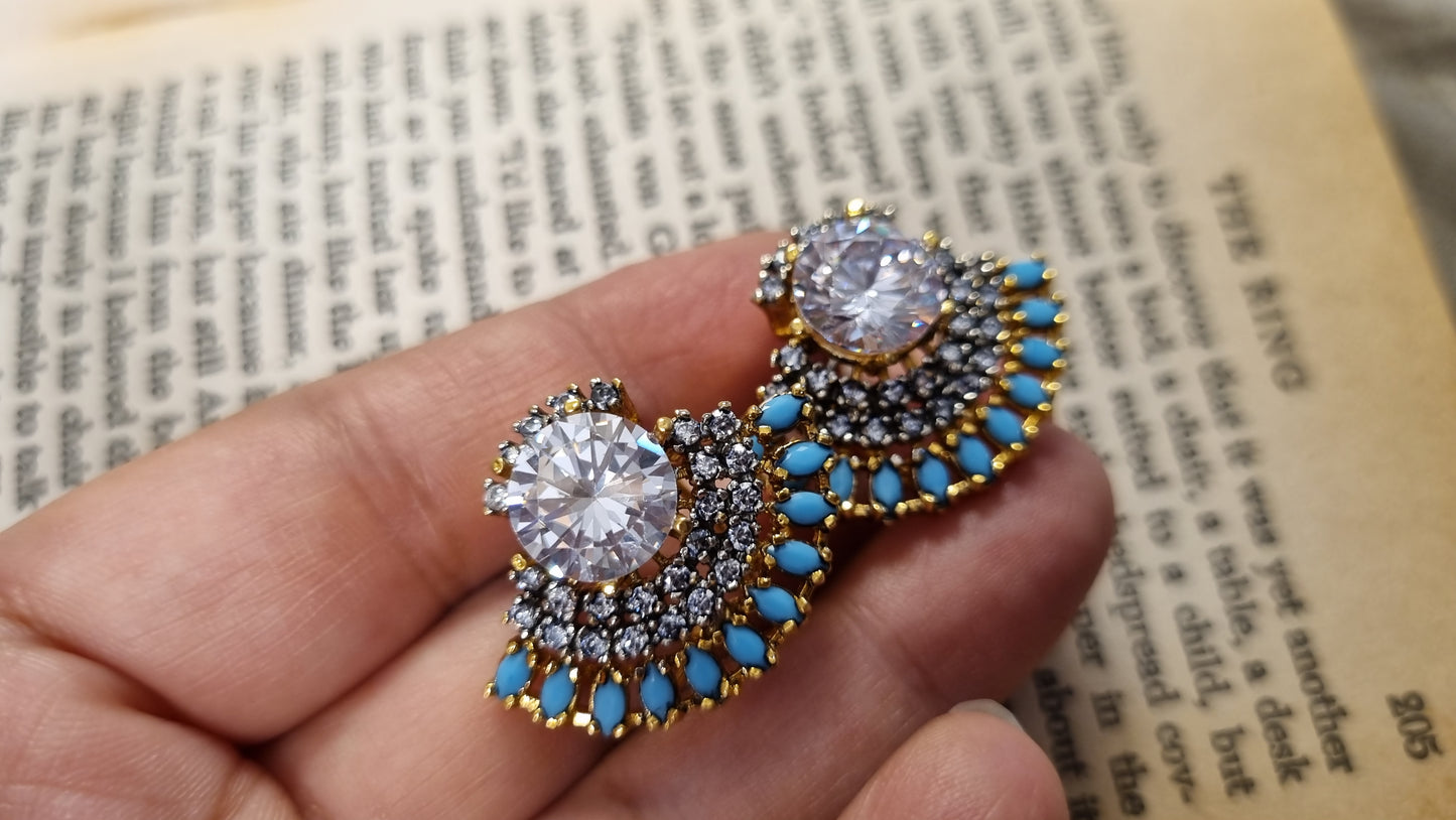 FEROZA & ZIRCON EARRINGS