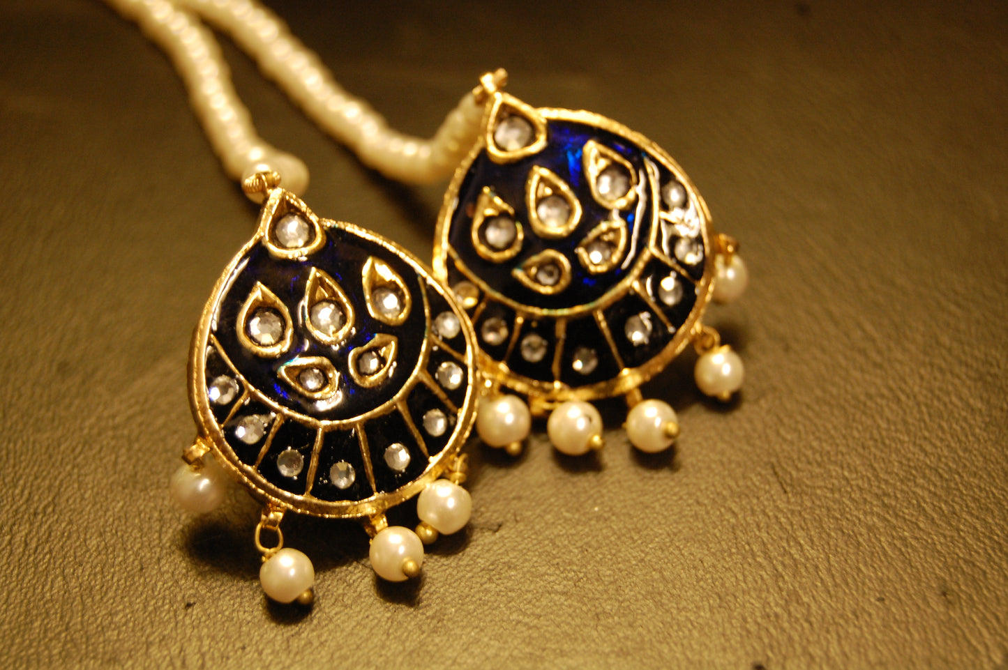 BLUE MEENA & KUNDAN EARRINGS