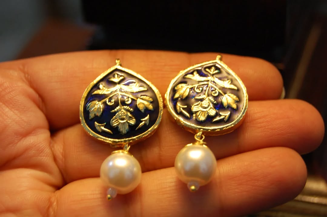 BLUE MEENA EARRINGS