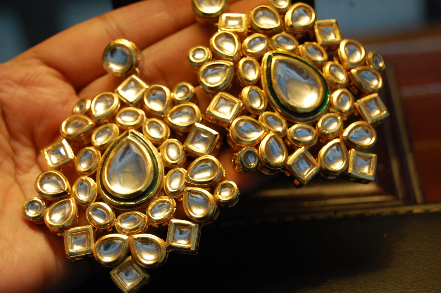 INDIAN POLKI KUNDAN EARRINGS